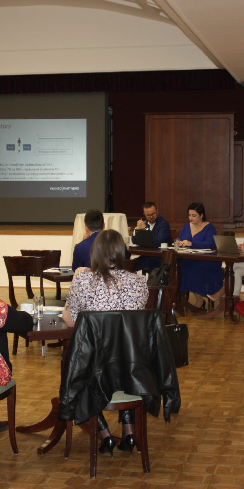 ucastnici pocuvaju prednasku na temu vlastnicke struktury